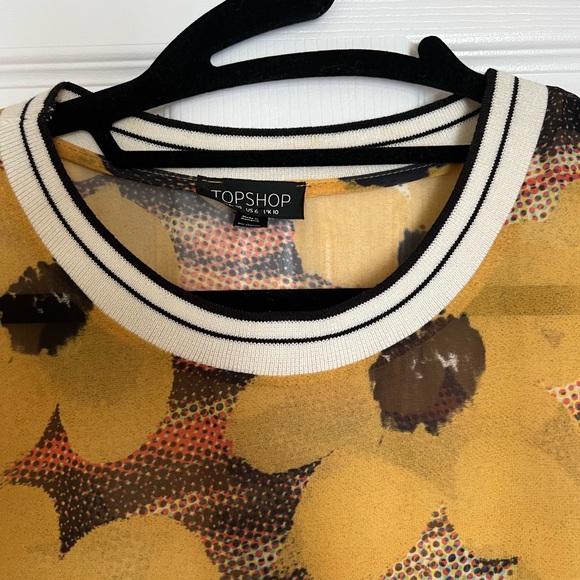 Topshop Sheer Floral Print High Low Hem Blouse Size 6 - Picture 3 of 5